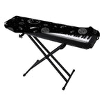 Black And White Planets Pattern Print Piano Keyboard Cover