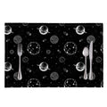 Black And White Planets Pattern Print Placemat