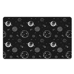 Black And White Planets Pattern Print Polyester Doormat