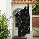 Black And White Planets Pattern Print Polyester Flag