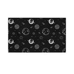 Black And White Planets Pattern Print Polyester Flag