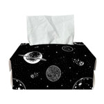 Black And White Planets Pattern Print Rectangle Tissue Box Cover