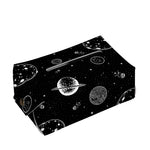 Black And White Planets Pattern Print Rectangle Tissue Box Cover