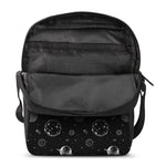 Black And White Planets Pattern Print Rectangular Crossbody Bag