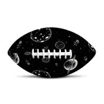 Black And White Planets Pattern Print Rugby Ball