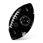 Black And White Planets Pattern Print Rugby Ball