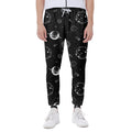 Black And White Planets Pattern Print Joggers