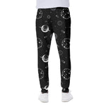 Black And White Planets Pattern Print Scuba Joggers