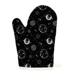 Black And White Planets Pattern Print Single Oven Mitt