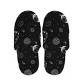Black And White Planets Pattern Print Slippers