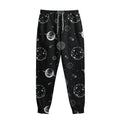 Black And White Planets Pattern Print Sweatpants