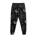 Black And White Planets Pattern Print Sweatpants