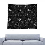 Black And White Planets Pattern Print Tapestry