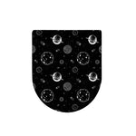 Black And White Planets Pattern Print Toilet Lid Cover