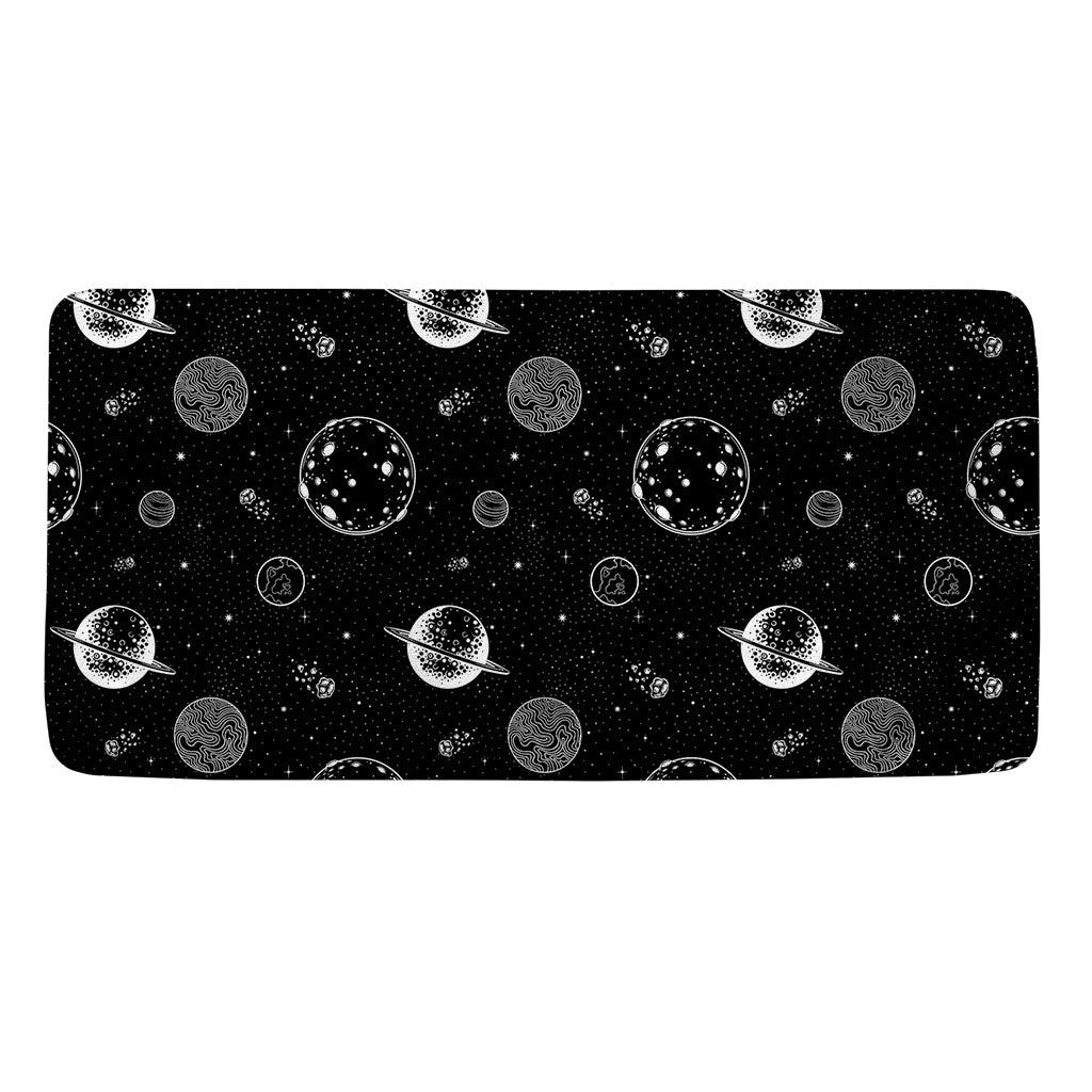 Black And White Planets Pattern Print Towel