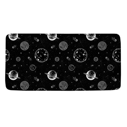 Black And White Planets Pattern Print Towel