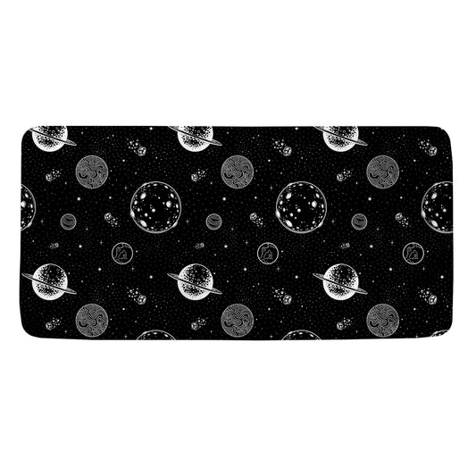 Black And White Planets Pattern Print Towel