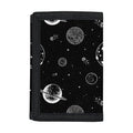 Black And White Planets Pattern Print Trifold Wallet