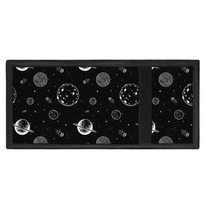 Black And White Planets Pattern Print Trifold Wallet
