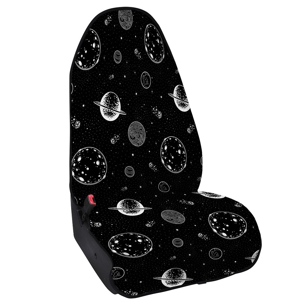 Black And White Planets Pattern Print Waterproof Car Seat Cover