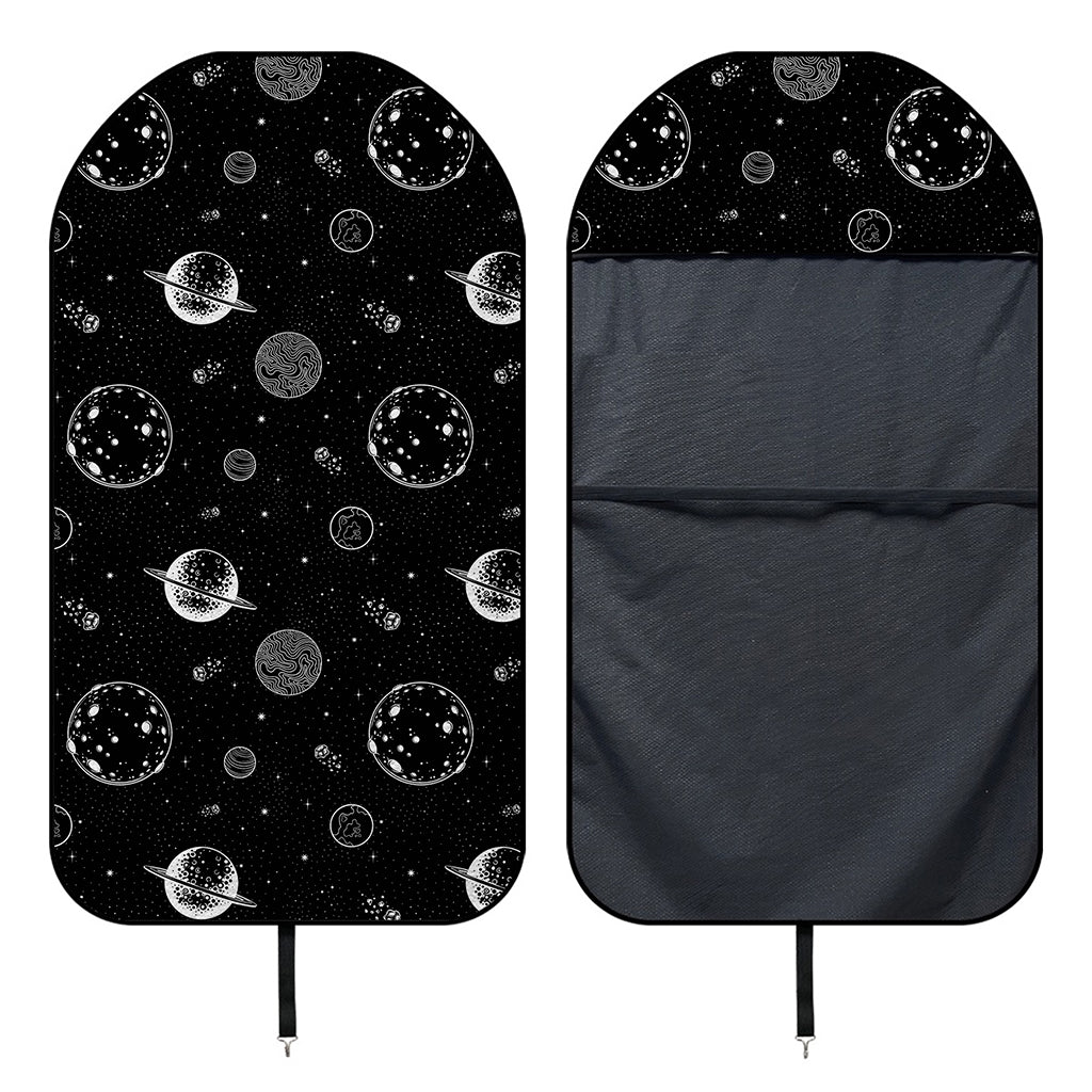 Black And White Planets Pattern Print Waterproof Car Seat Cover
