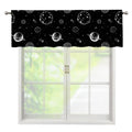 Black And White Planets Pattern Print Window Valance