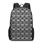 Black And White Playing Card Suits Print 17 Inch Backpack