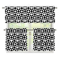 Black And White Playing Card Suits Print 3 Piece Kitchen Curtains