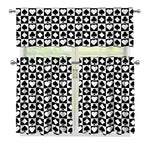Black And White Playing Card Suits Print 3 Piece Kitchen Curtains
