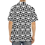Black And White Playing Card Suits Print Aloha Shirt