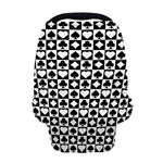 Black And White Playing Card Suits Print Baby Seat Cover