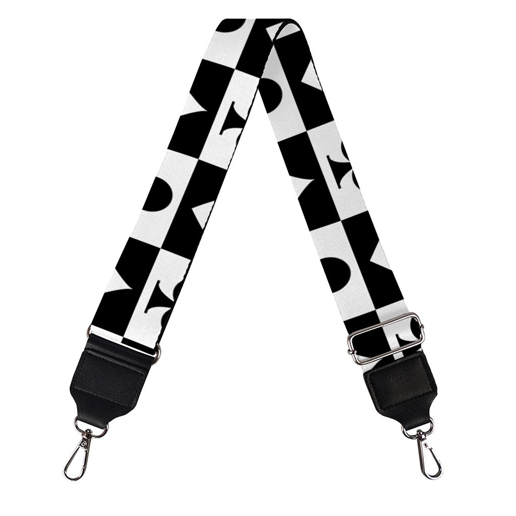 Black And White Playing Card Suits Print Bag Strap