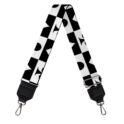 Black And White Playing Card Suits Print Bag Strap