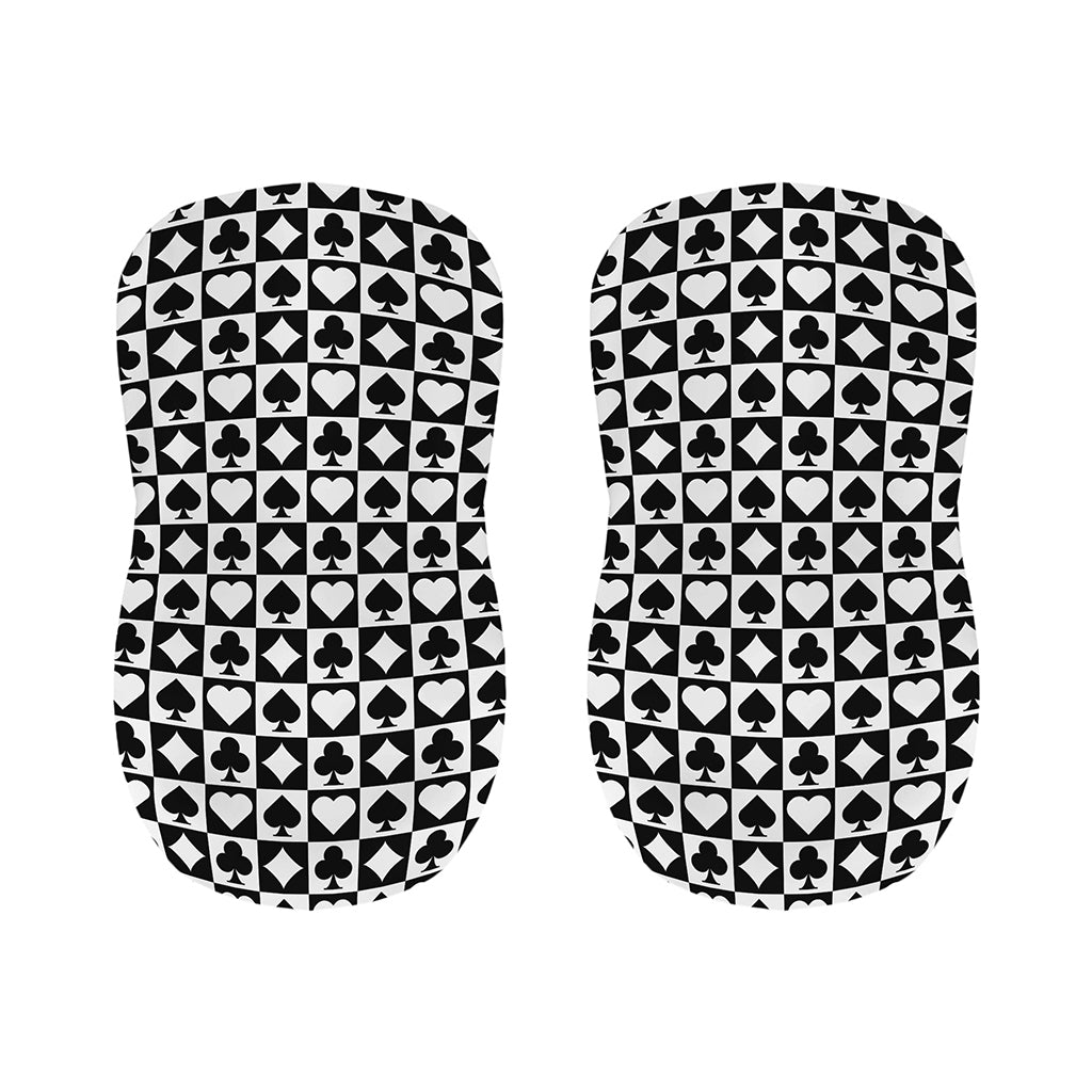 Black And White Playing Card Suits Print Bar Stool Covers