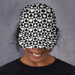 Black And White Playing Card Suits Print Baseball Cap