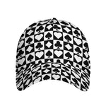 Black And White Playing Card Suits Print Baseball Cap