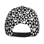 Black And White Playing Card Suits Print Baseball Cap