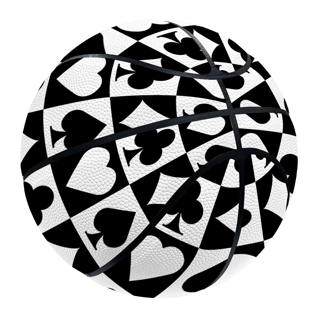 Black And White Playing Card Suits Print Basketball