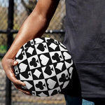 Black And White Playing Card Suits Print Basketball