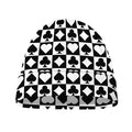 Black And White Playing Card Suits Print Beanie
