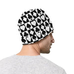 Black And White Playing Card Suits Print Beanie