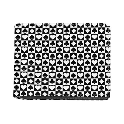Black And White Playing Card Suits Print Bifold Wallet