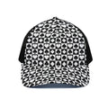 Black And White Playing Card Suits Print Black Mesh Trucker Hat