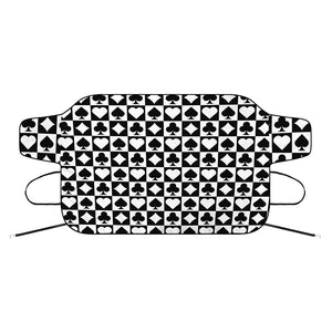 Black And White Playing Card Suits Print Car Windshield Snow Cover