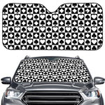 Black And White Playing Card Suits Print Car Windshield Sun Shade