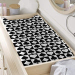 Black And White Playing Card Suits Print Changing Pad Cover