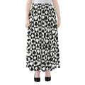 Black And White Playing Card Suits Print Chiffon Maxi Skirt