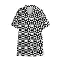 Black And White Playing Card Suits Print Cotton Hawaiian Shirt
