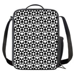Black And White Playing Card Suits Print Crossbody Lunch Bag