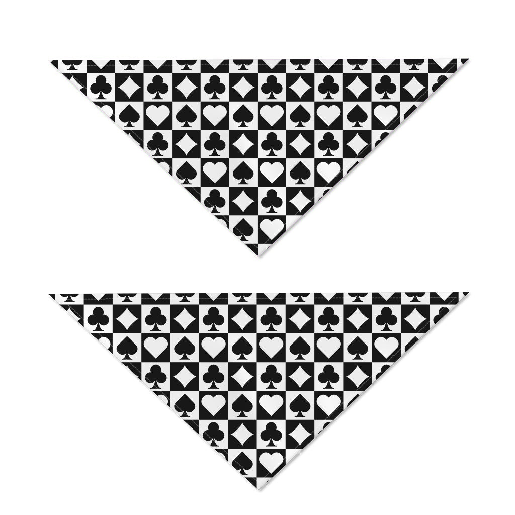 Black And White Playing Card Suits Print Dog Bandana